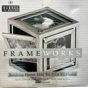 Burnes of Boston Frameworks revolving frames cube - silver